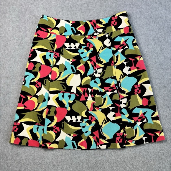 Talbots Dresses & Skirts - Talbots Multicolor Print Side Zip Pleated Skirt Womens Size 4 Stretch Cotton
